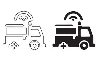 Set the vector emergency siren symbol in a flat design.