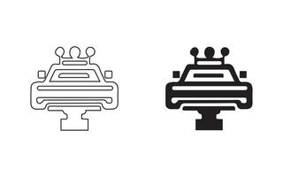 Set the vector emergency siren symbol in a flat design.