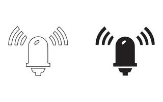 Set the vector emergency siren symbol in a flat design.