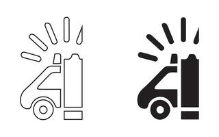 Set the vector emergency siren symbol in a flat design.