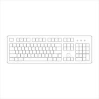 Computer keyboard line art vector