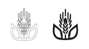 Modern oatmeal icon design in vector format with a white background