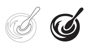 Modern oatmeal icon design in vector format with a white background