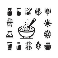 Modern oatmeal icon design in vector format with a white background