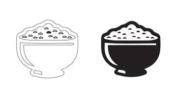 Modern oatmeal icon design in vector format with a white background