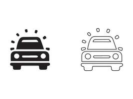 Vector icon set for cars. isolated, straightforward logo illustration for the front view. Sign language. Design of an automobile logo, including a concept sports vehicle symbol silhouette