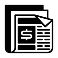 Financial news glyph icon vector