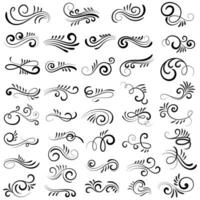 Vector graphic elements for design vector elements. Swirl elements decorative illustration. Classic calligraphy swirls, greeting cards, wedding invitations, royal certificates and graphic design.