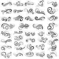 Vector graphic elements for design vector elements. Swirl elements decorative illustration. Classic calligraphy swirls, greeting cards, wedding invitations, royal certificates and graphic design.