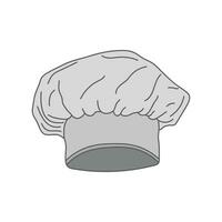 Kids drawing Cartoon Vector illustration chef hat Isolated on White Background