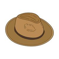 Kids drawing Cartoon Vector illustration fedora hat Isolated on White Background