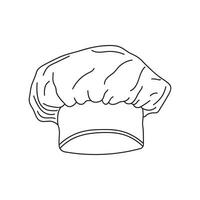 Hand drawn Kids drawing Cartoon Vector illustration chef hat Isolated on White Background