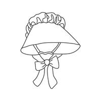 Hand drawn Kids drawing Cartoon Vector illustration bonnet hat Isolated on White Background