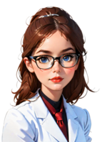 AI generated Female Teacher  with Glasses png