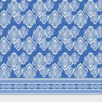 Blue and white textile design vector