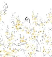 Grey leaves and yellow leaves  on white background vector