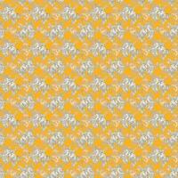 Yellow and blue floral textile design on grey background vector