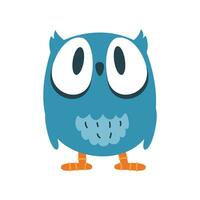 Funny surprised owl. Vector icon, bird sticker