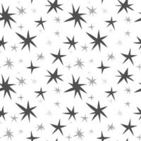 sin costura modelo con estrellas. sencillo negro y blanco modelo. festivo modelo con estrellas. noche cielo antecedentes. bebé textura. para niños huellas dactilares para textiles, ropa, envase papel vector