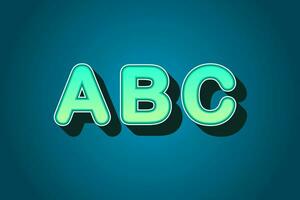 ABC letters with shadow in dark blue background. Alphabet with A,B,C letters in flat. Vector illustration. photo