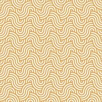 Orange seamless abstract geometric japanese circles lines and waves pattern vector