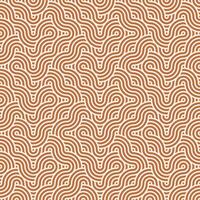 Seamless abstract geometric brown japanese overlapping circles lines and waves pattern vector
