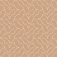 Seamless abstract geometric brown japanese overlapping circles lines and waves pattern vector