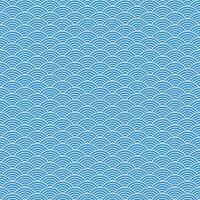 Blue seamless geometric japanese waves pattern Seigaiha-mon vector