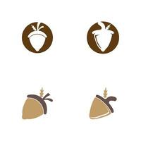 Acorn icon and symbol vector template illustration