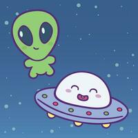 Cute Cartoon Space theme vector art for kids and children