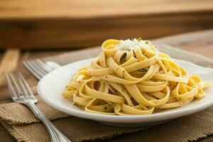 ai generado pasta Fettuccine. Pro foto