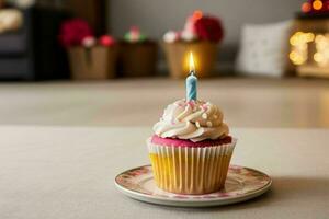 AI generated Cupcake birthday. Pro Photo