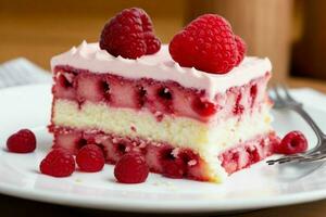 AI generated Rasberry cake. Pro Photo