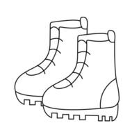 Winter shoes. Vector illustration in doodle style