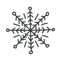 Snowflake in doodle style. Hand drawn. vector