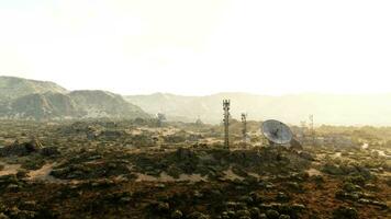 An observatory surveillance antenna on top of a hill video