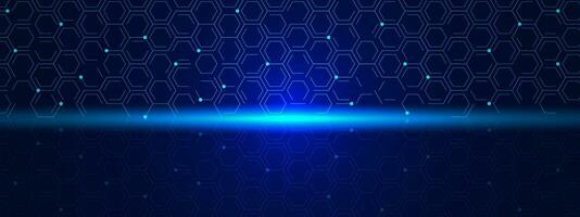 Abstract digital technology background with futuristic hexagons and glowing particles. Biochemistry, chemical science. Social networking concept. Vector illustration.