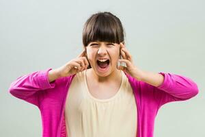 Furious little girl doesn't want to listen photo