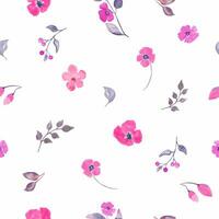 Watercolor seamless pattern. Hand drawn floral illustration isolated on white background. Vector EPS.