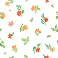 Watercolor seamless pattern. Hand drawn floral illustration isolated on white background. Vector EPS.