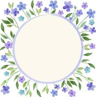 Watercolor floral frame. Hand drawn illustration isolated on white background. Vector EPS.