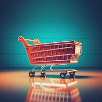 AI generated shop basket cart car photo