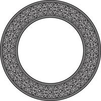 Vector monochrome round oriental ornament. Arabic patterned circle of Iran, Iraq, Turkey, Syria. Persian frame, border. For sandblasting, laser and plotter cutting