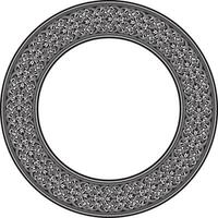 Vector monochrome round oriental ornament. Arabic patterned circle of Iran, Iraq, Turkey, Syria. Persian frame, border. For sandblasting, laser and plotter cutting