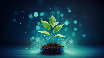 AI generated growth business plant photo