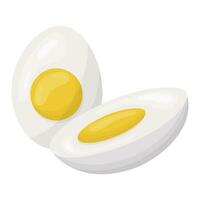 Half a boiled egg. Vector illustration on a white background.