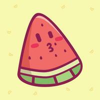 Cute Cartoon Summer Food Theme icon art for children vector