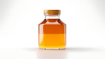 AI generated honey jar on white background photo