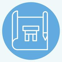 Icon Drawing. related to Carpentry symbol. blue eyes style. simple design editable. simple illustration vector