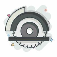 Icon Wheel Saw. related to Carpentry symbol. comic style. simple design editable. simple illustration vector